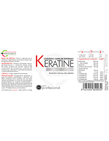 Keratina cápsulas - Salud Capilar al Natural
