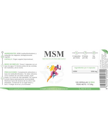 MSM - Azufre Orgánico Natural