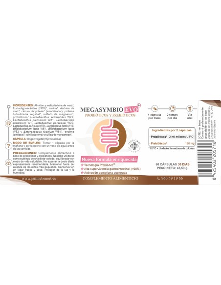 MegaSymbio Evo+ Probióticos y Prebióticos